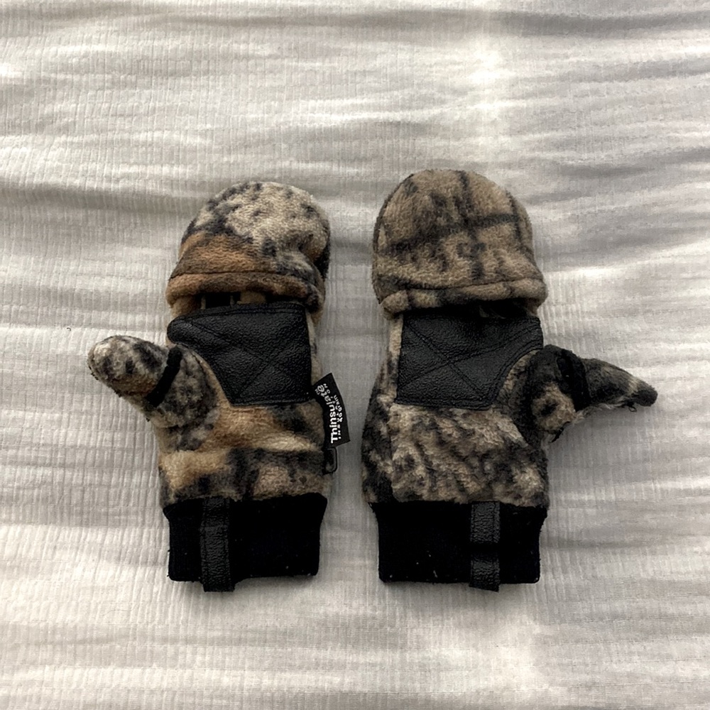 Black, Tan, and Brown Camo “Flip” Mittens